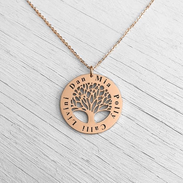 Family Tree Pendant Rose Gold