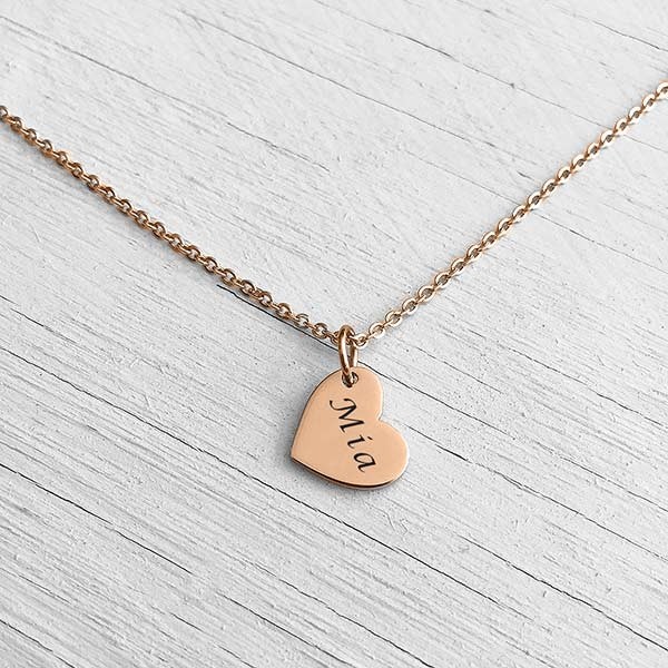 Heart Necklace Rose Gold