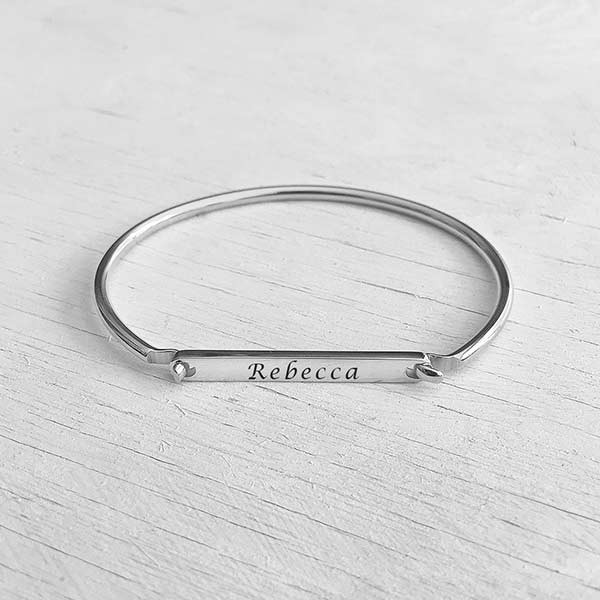 Silver name bracelet