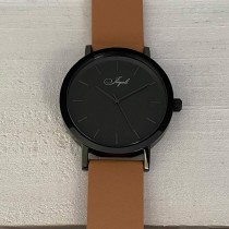 Black With Light Tan Band Watch