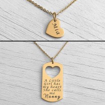 Mother Daughter Necklace Gold