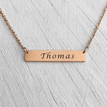 Bar Necklace Rose Gold