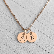 Initial Pendant Necklace Rose Gold